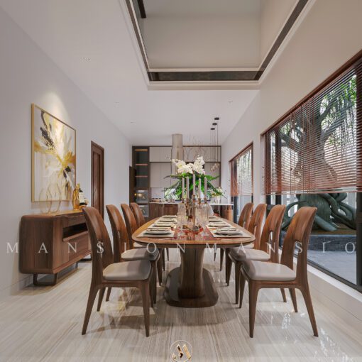 Bàn ghế ăn gỗ óc chó BGA-M008