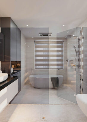 Biệt thự hiện đại 650m² - Bồn tắm độc lập phòng master