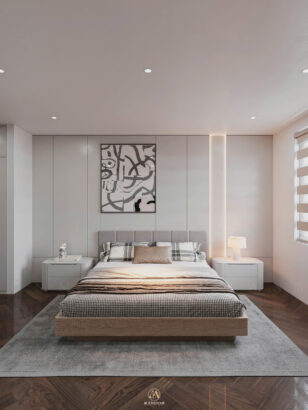 Biệt thự hiện đại 650m² - Phòng ngủ con phong cách tối giản
