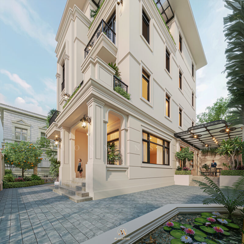 Biệt thự Neo Classic 650m² Hà Nội - Chi tiết cột trụ Neo Classic