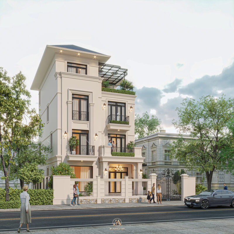 Biệt thự Neo Classic 650m² Hà Nội - Góc nhìn 2 ban ngày