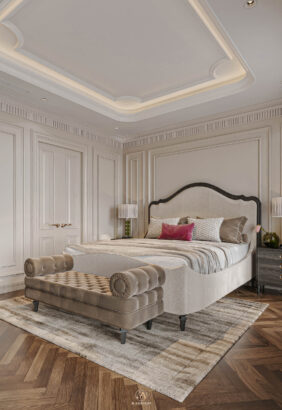 Phòng master Neo Classic gỗ sồi Mỹ tinh tế - Vinhomes Cổ Loa Mansion