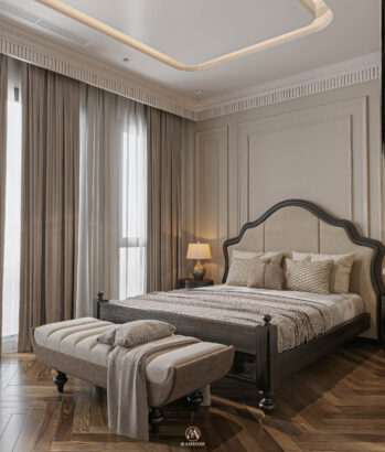 Phòng ngủ Neo Classic gỗ sồi Mỹ ấm áp - Vinhomes Cổ Loa Mansion