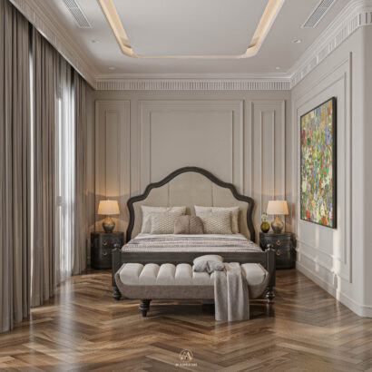 Phòng ngủ Neo Classic gỗ sồi Mỹ ấm áp - Vinhomes Cổ Loa Mansion