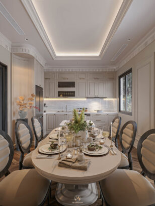 Tổng thể nội thất Neo Classic nhà liền kề Vinhomes Cổ Loa - Mansion