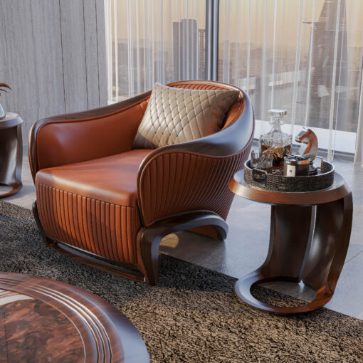 Sofa gỗ óc chó SF-M062 - Bộ 2 sofa đối diện + 2 armchair luxury - Góc 7