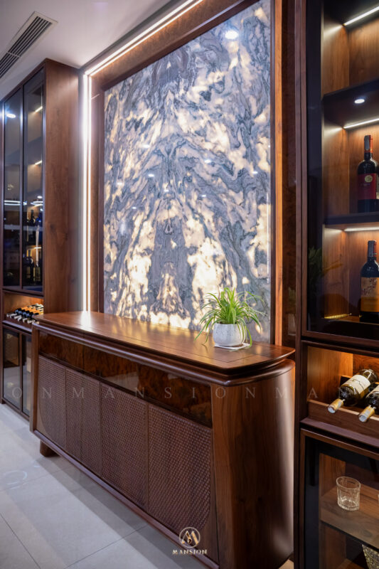 Showroom nội thất gỗ óc chó Mansion tầng 1 phòng khách bếp hiện đại - ảnh 04